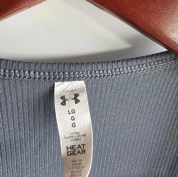 Under Armour Athletic Raceback Muscle  Tee Run Sport Top Charcoal Grey size L - Picture 3 of 4